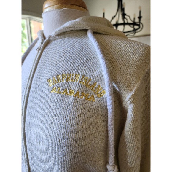 Dauphin Island Alabama Full Zip Hoodie Sweatshirt Butter Yellow Small - Picture 4 of 9